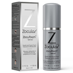 Zocular ZocuFoam bottle pour shows gentle eyelid cleanser for daily freshness