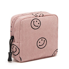 ZOEMTIU small makeup bag pink front view keeps cosmetics organized on the go.