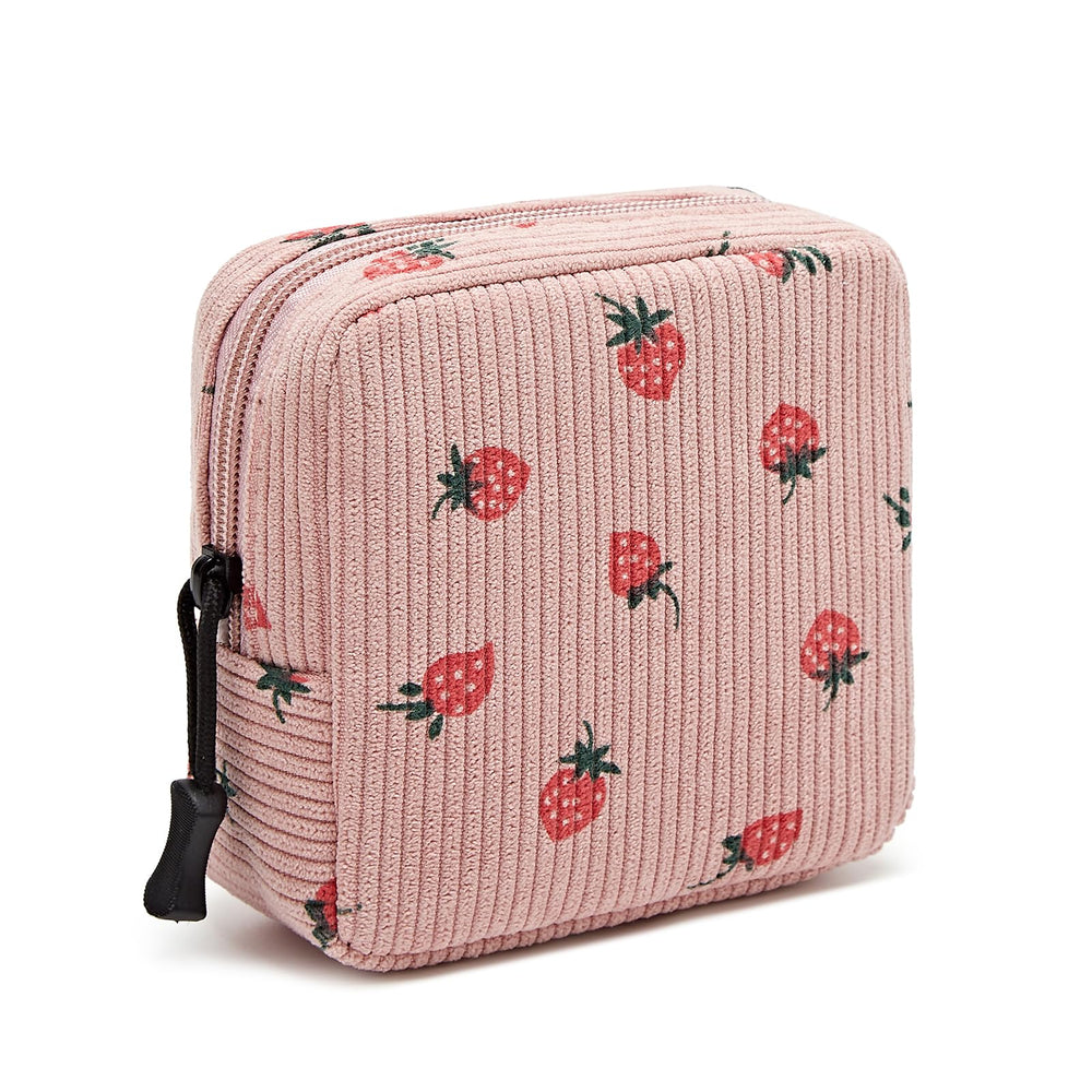 ZOEMTIU small makeup bag strawberry pink offers purse-ready compact storage for daily touch-ups.
