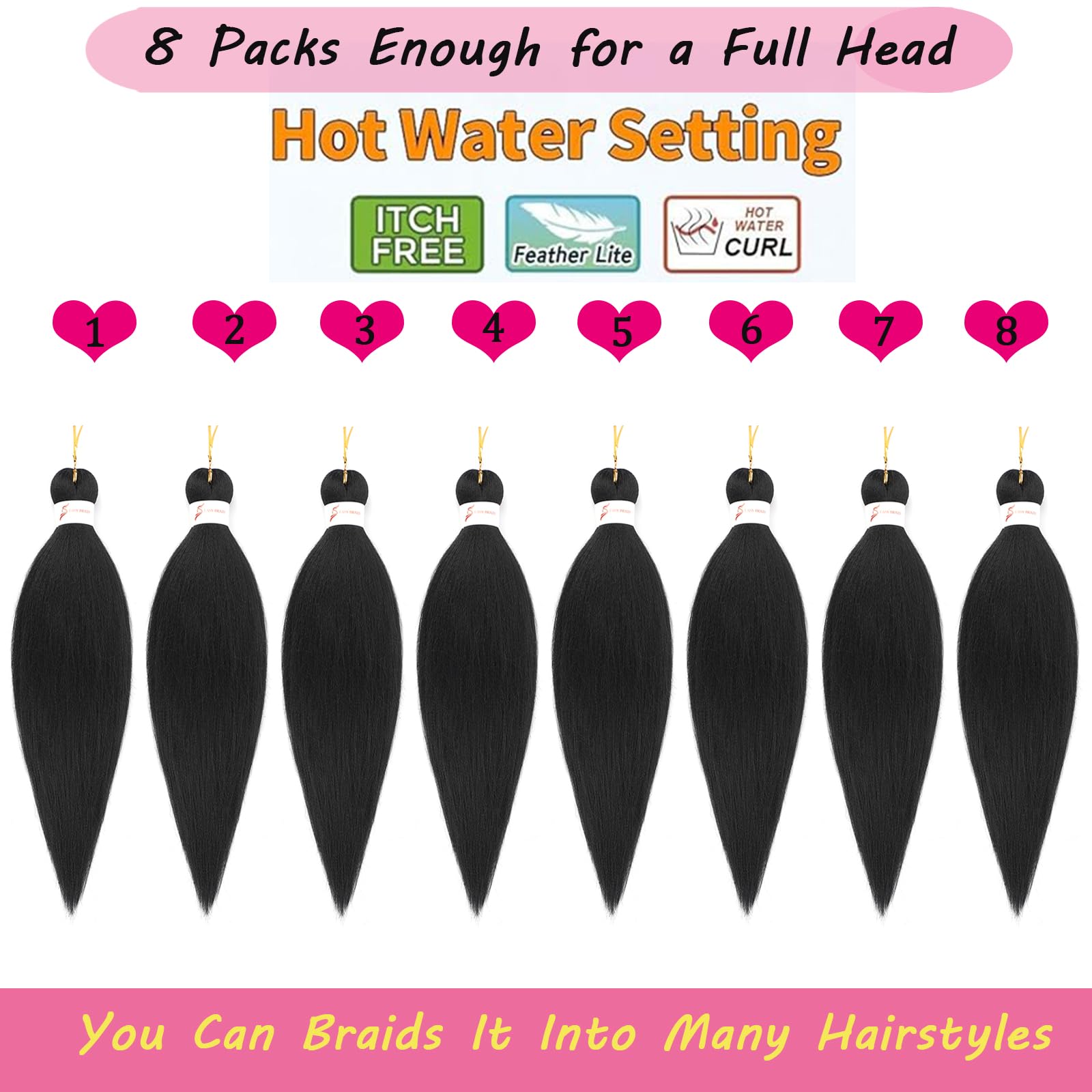 Zoewan braiding hair yaki texture 1B, natural-looking volume for daily wear.
