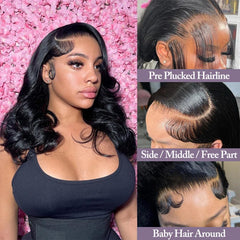 Zojj virgin Brazilian hair wig features a pre-plucked hairline for realism.