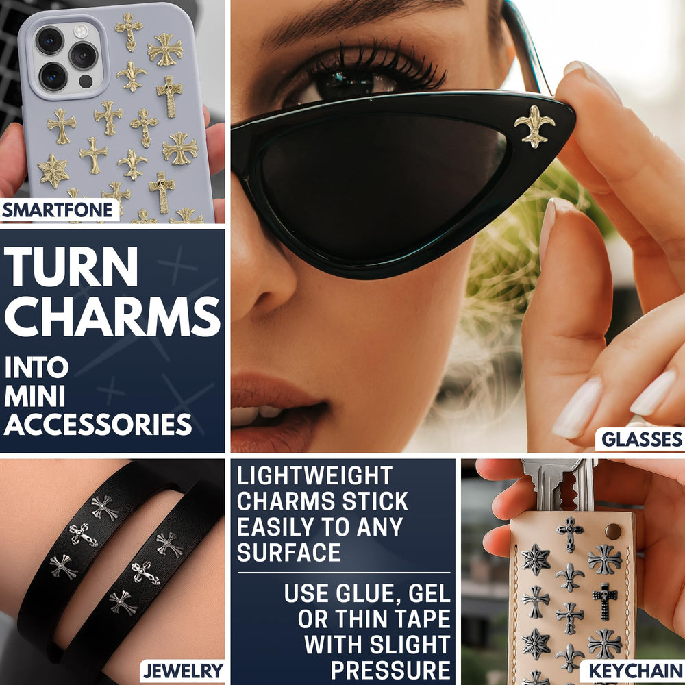 ZOKLU cross charms used for creative home manicure ideas and salon use.