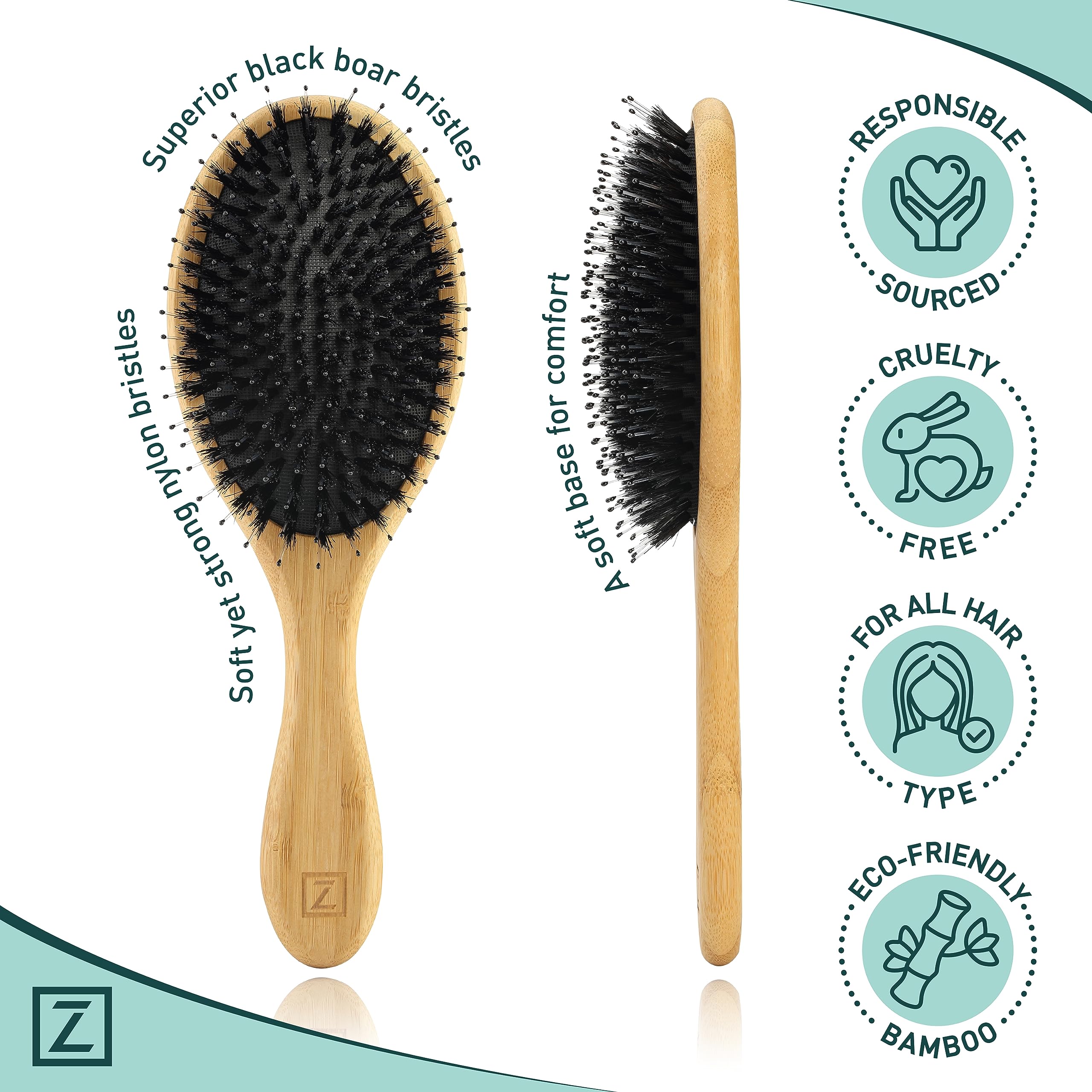 Zollo balance-bristle design demonstrates even oil distribution for smoother results.