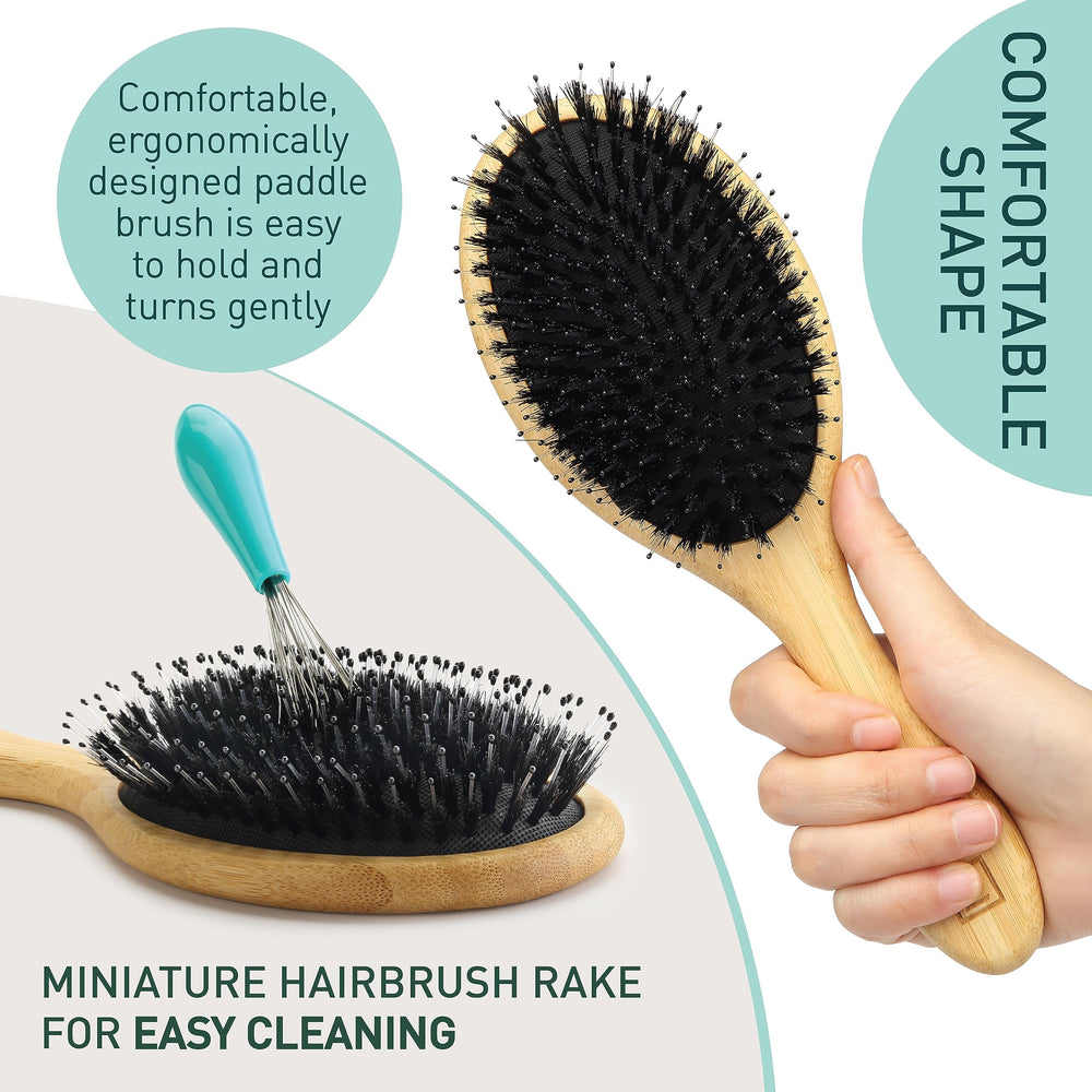 Zollo wet-dry detangling action compact brush enables easy styling during travel.