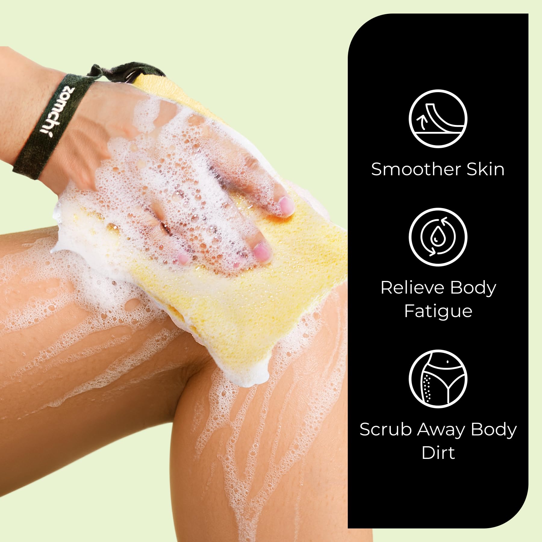 ZOMCHI Bar Soap Saver Bag foaming action shows quick lather similar to loofah.