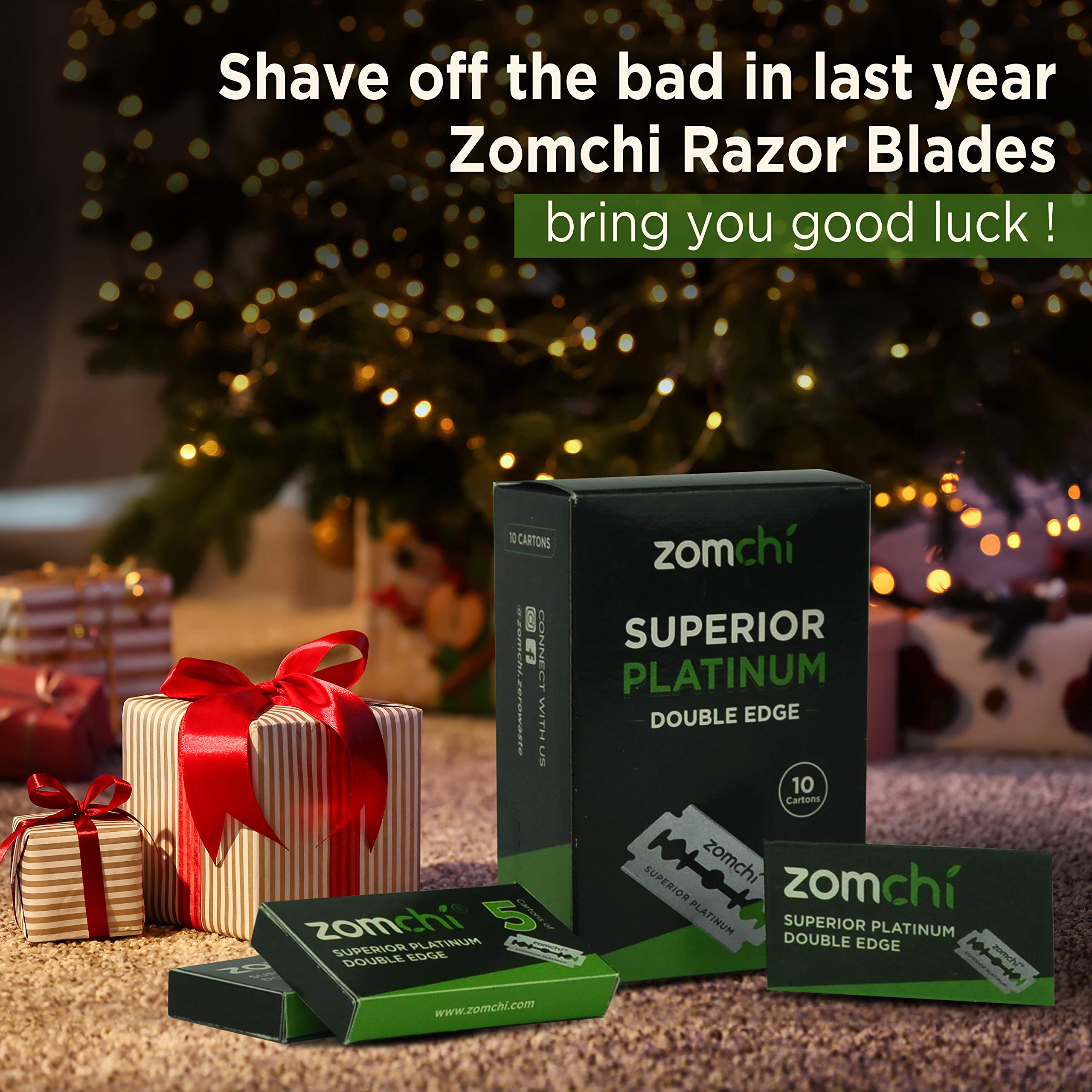 ZOMCHI platinum-coated blades cleaning illustration shows quick maintenance after use.