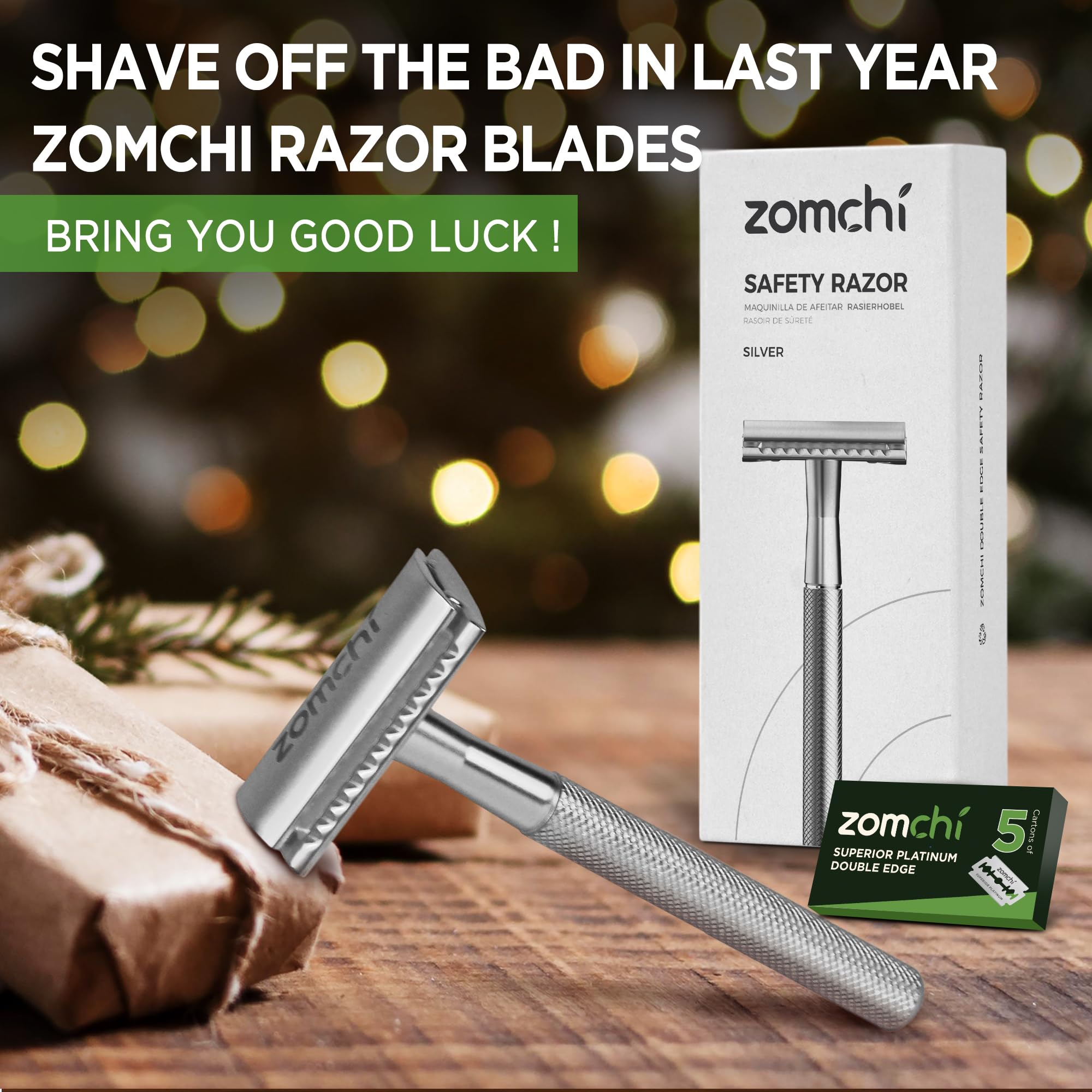ZOMCHI reusable razor without plastic supports eco-friendly grooming and savings.