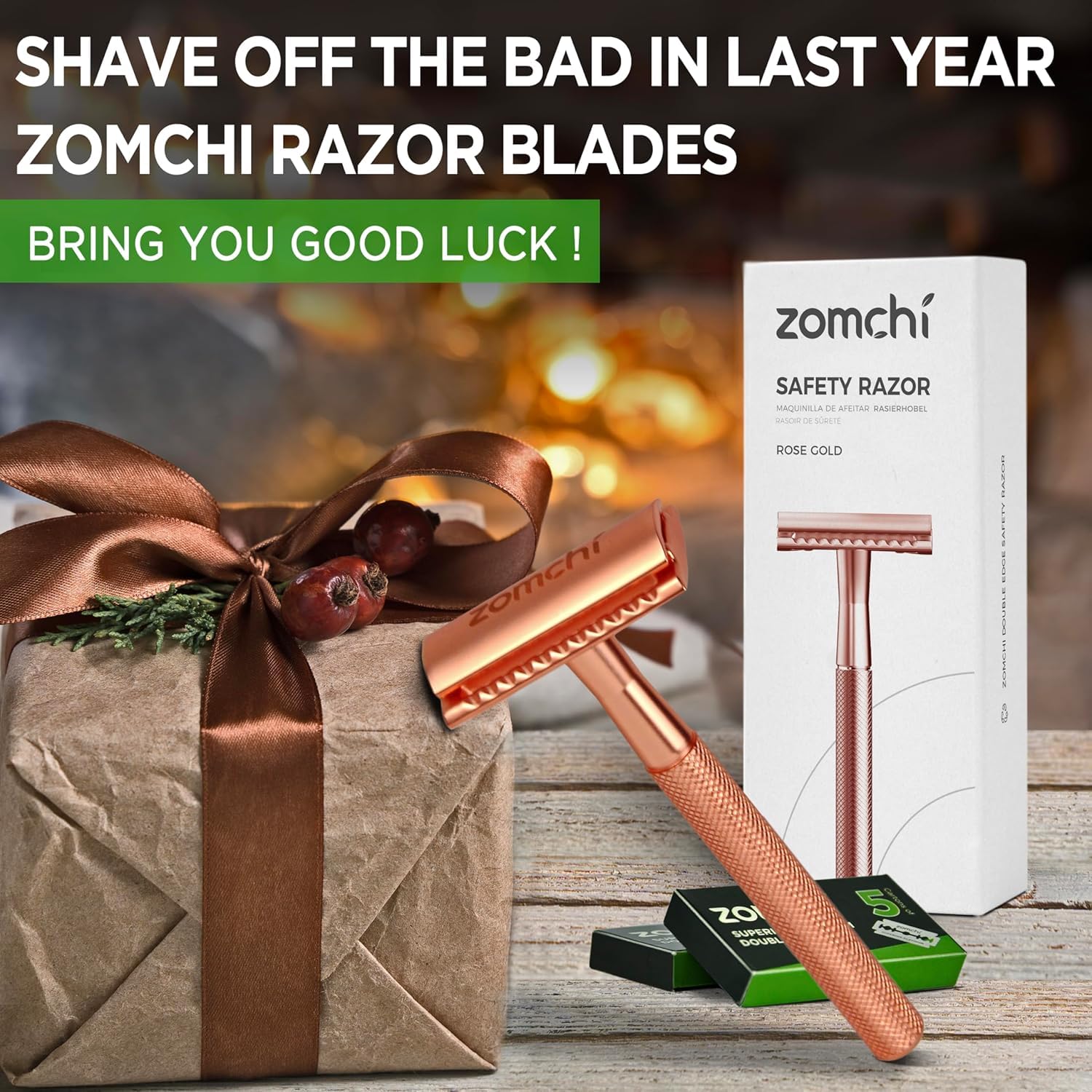 ZOMCHI safety razor in use by a man shows comfortable gliding motion.