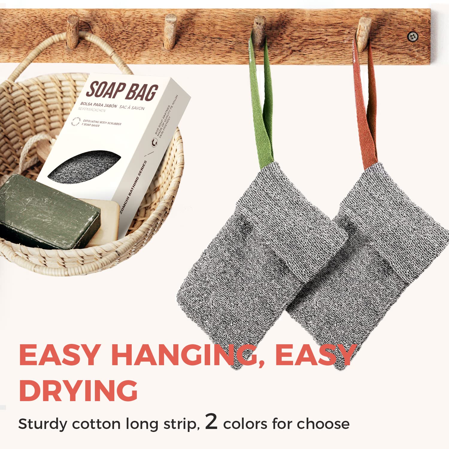 ZOMCHI shower loop hanging-drying enables easy storage after use