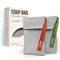 ZOMCHI soap bags gentle roughness closeup demonstrates gentle exfoliation for smoother skin.