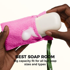 ZOMCHI rough exfoliating pouch close-up shows sturdy texture for vigorous exfoliation