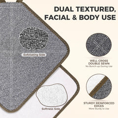 ZOMCHI washcloth coarse side for deep exfoliation, smooth skin after shower