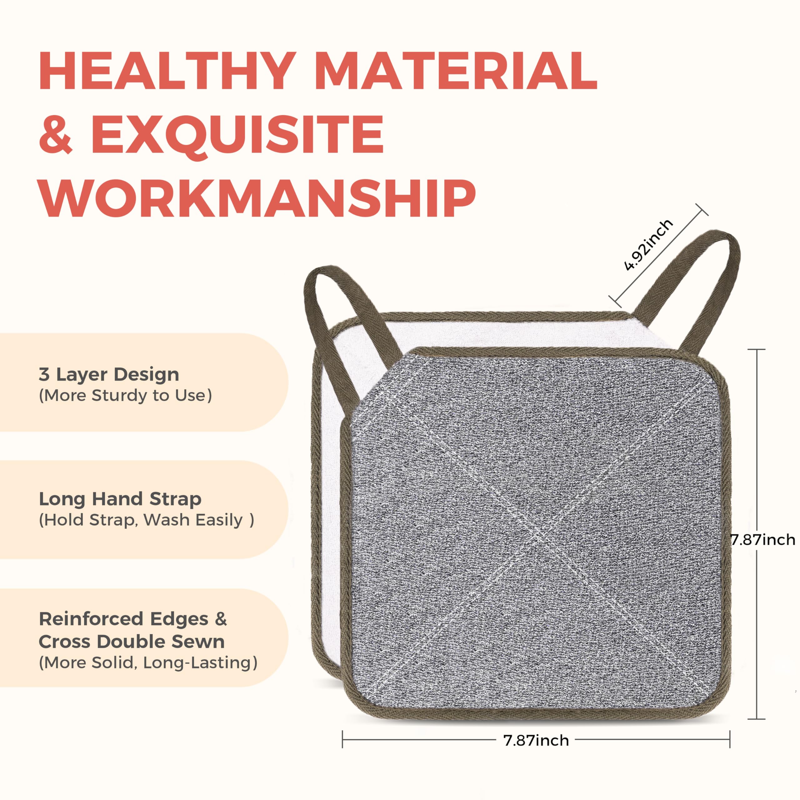 ZOMCHI washcloth three-layer construction supports durability during daily use