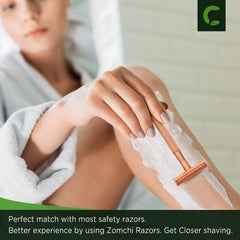ZOMCHI wax-paper packaging illustrates safer handling and protection of blades.