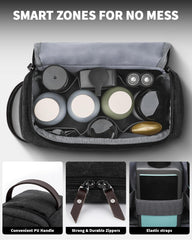 ZOMFELT toiletry bag elastic straps keep items upright and organized