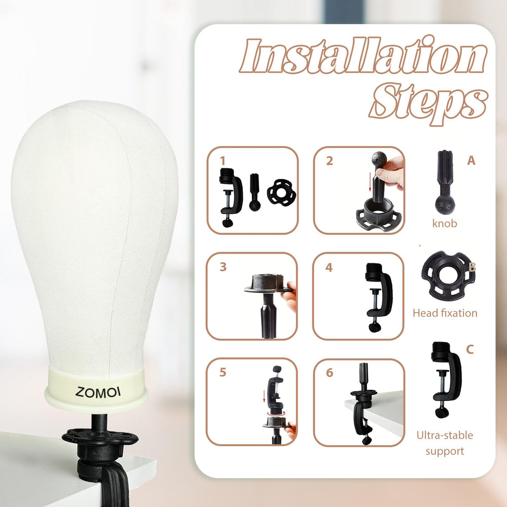 ZOMOI hair brush and sewing thread clip support finishing touches.