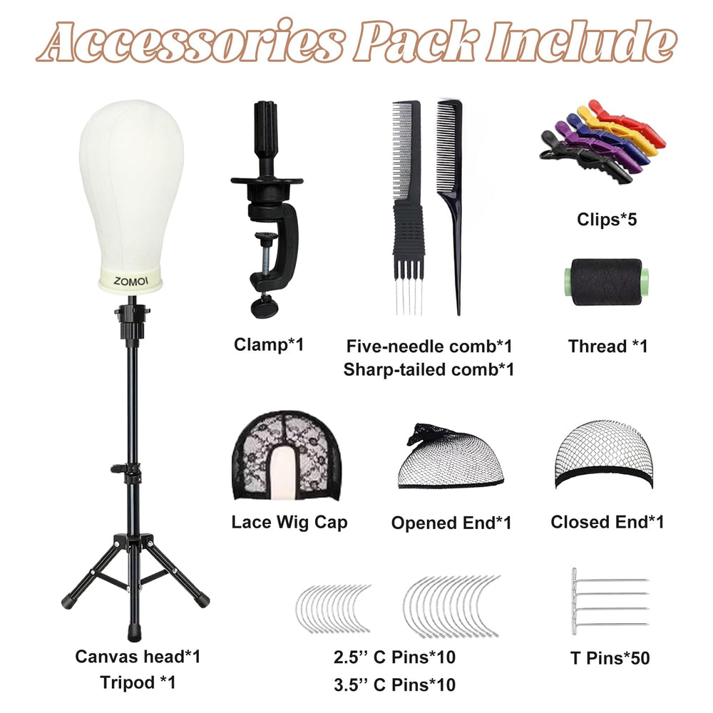 ZOMOI T-pins 50-pack secure wig components during construction and styling.