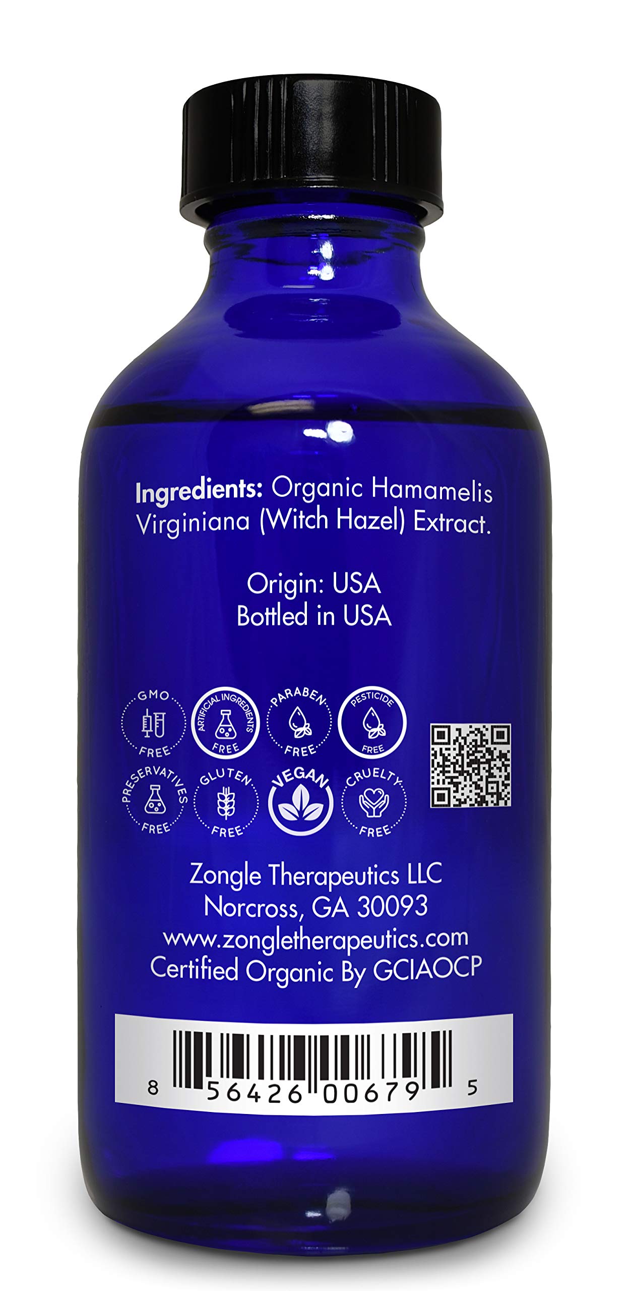 Zongle Therapeutics Witch Hazel closeup captures gentle cooling action from natural extraction.