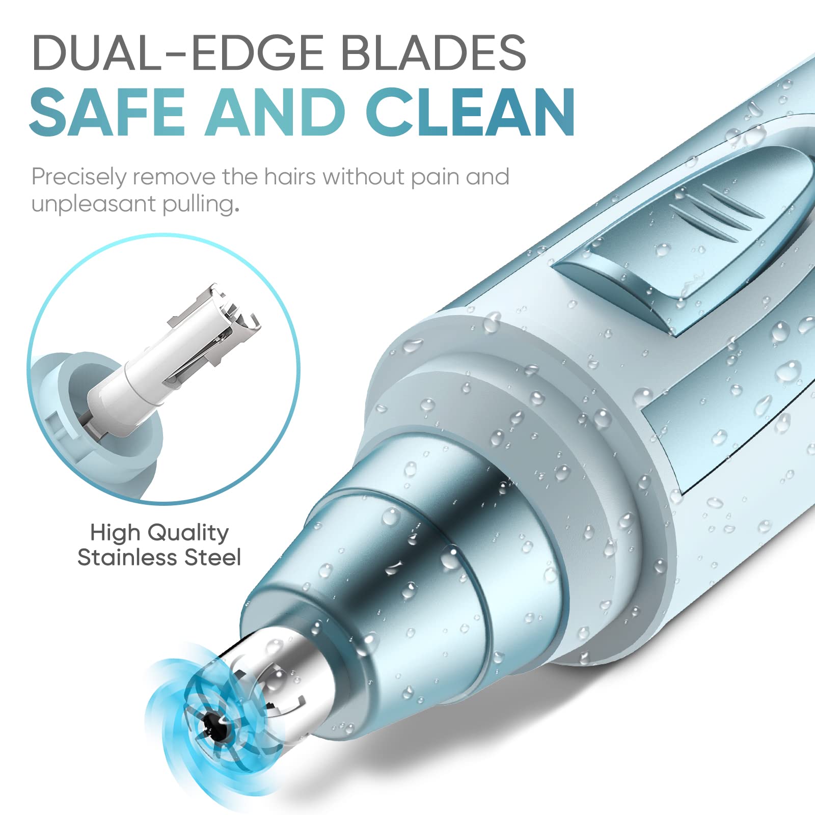ZORAMI 360-degree-rotating-design demonstrates smooth, easy trimming around hard-to-reach areas.