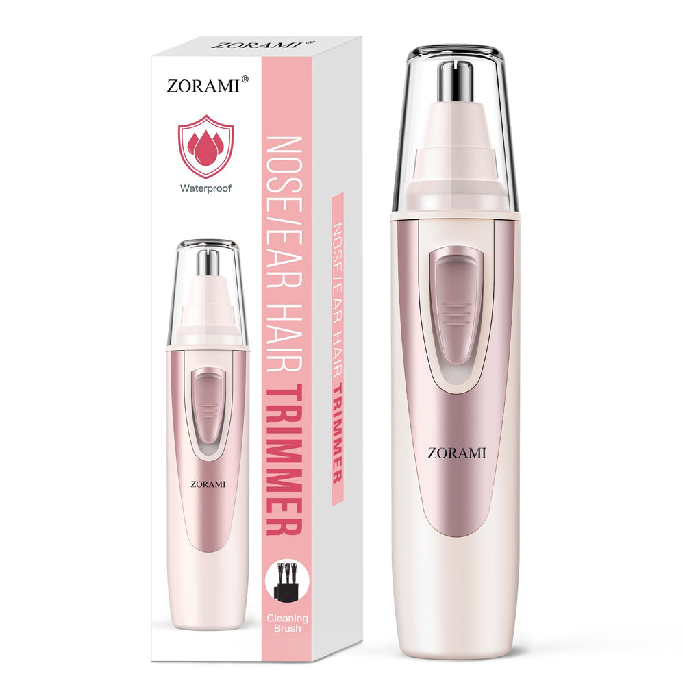 ZORAMI ear-nose hair trimmer closeup showing compact design for quick grooming on the go.