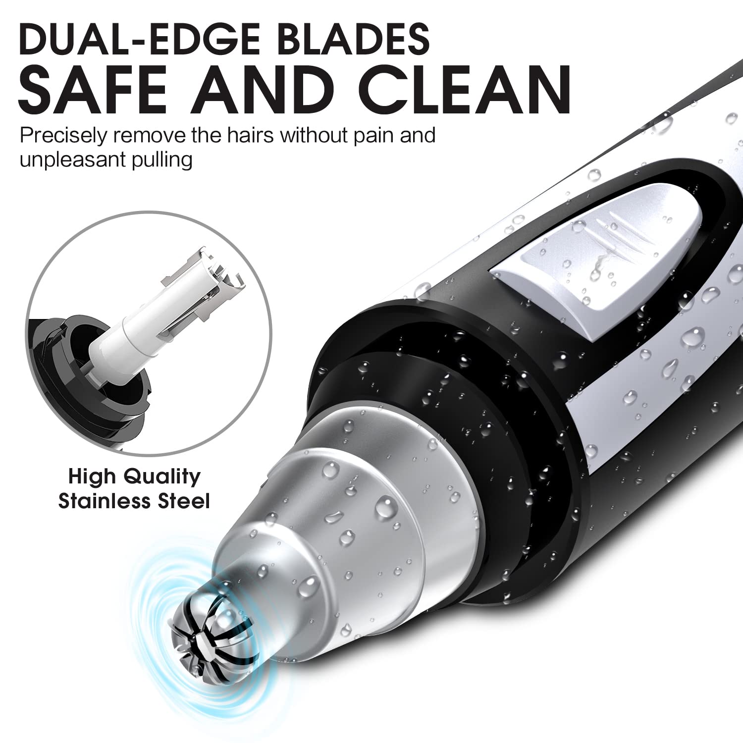 ZORAMI IPX7 waterproof design image conveys washable trimming and easy cleaning.