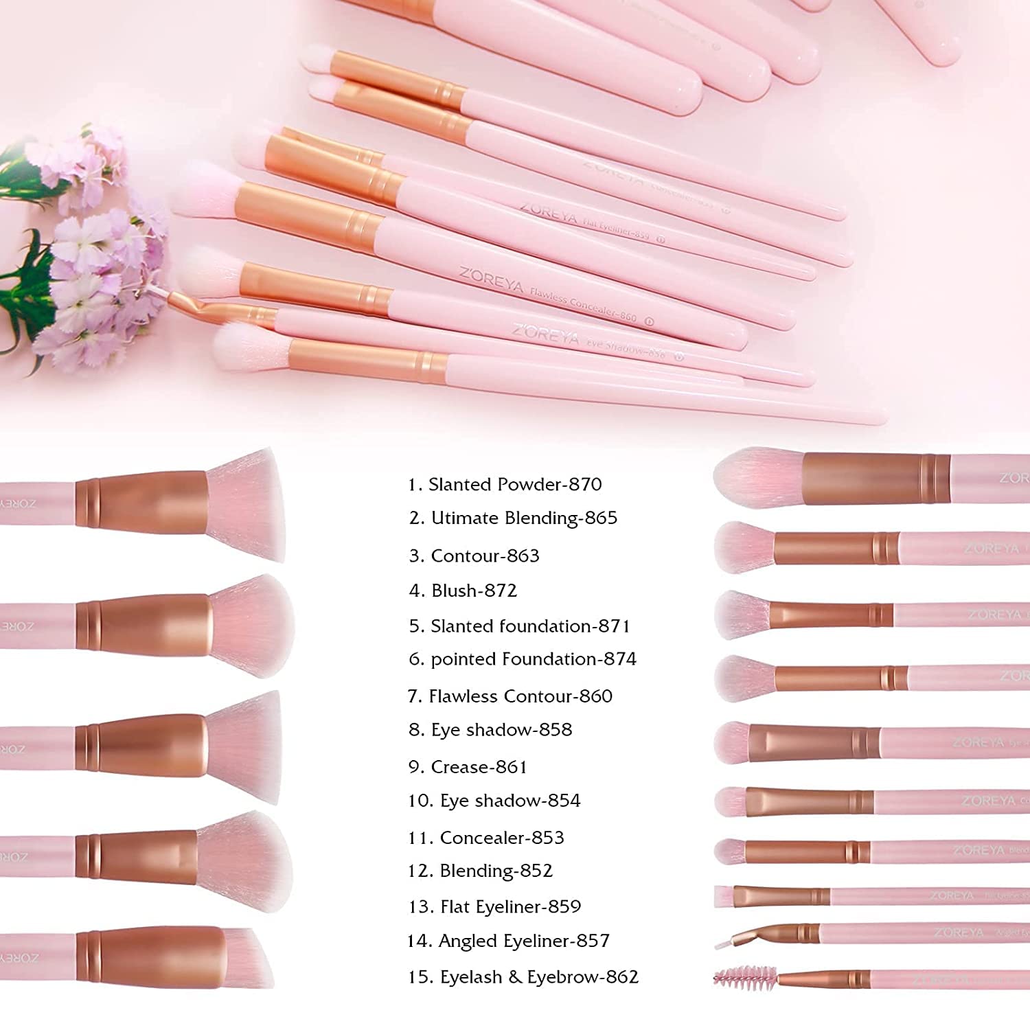 ZOREYA blush brush soft bristles for natural flush.