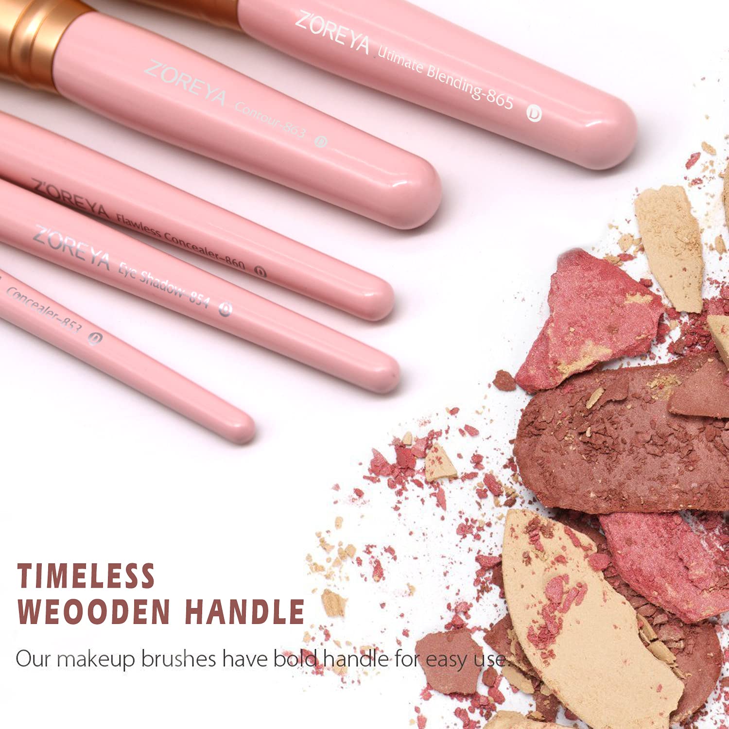ZOREYA eyeshadow brush fluffy tip blends shadows smoothly.