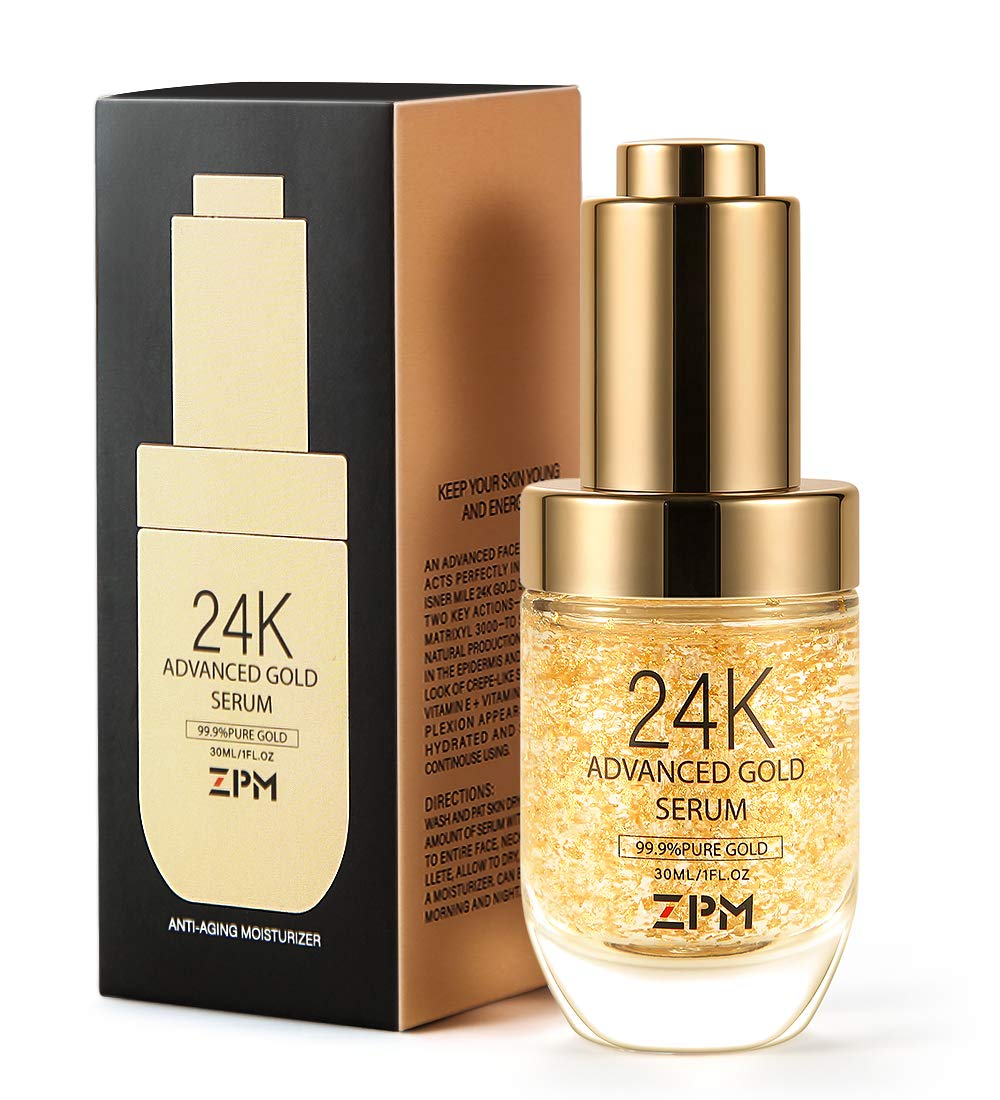ZPM 24K gold foil particles closeup reveals luxurious, skin-refining texture.