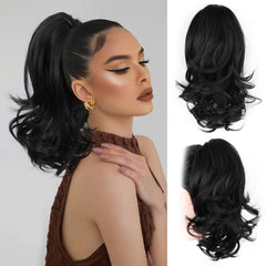 ZQIAN BEAUTY 14-inch black ponytail clip shows instant volume for daily wear