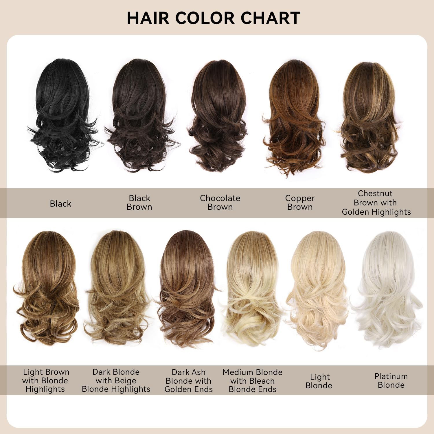 ZQIAN BEAUTY Ponytail extension brown 14inch soft fibers for a natural look