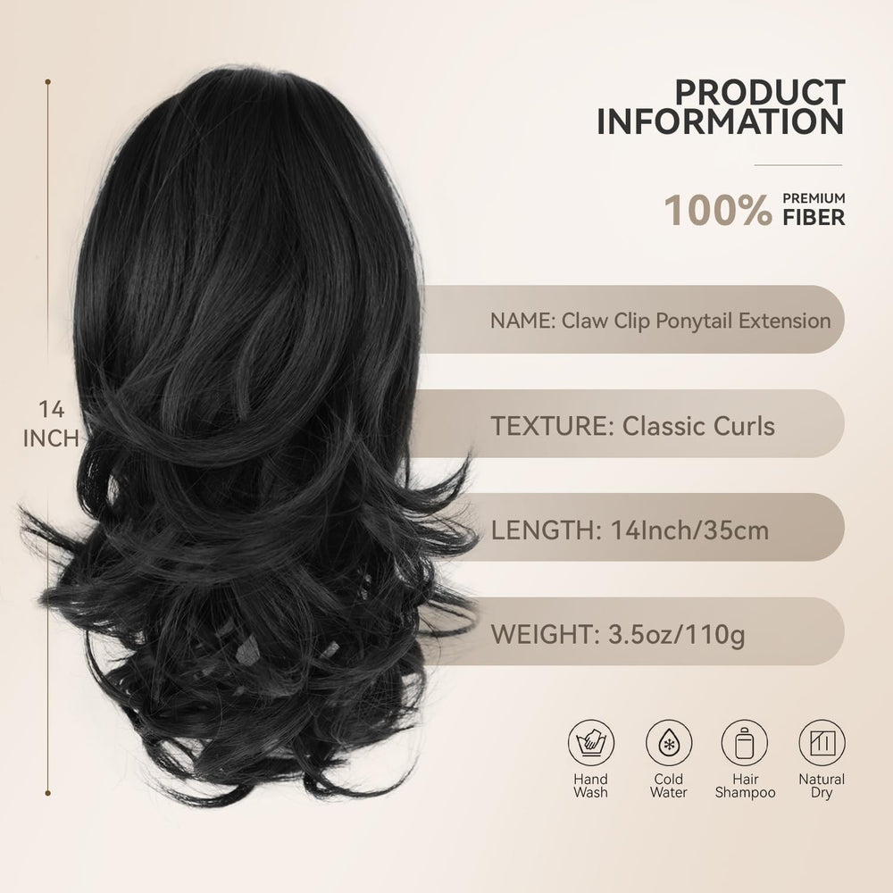 ZQIAN BEAUTY soft wavy ponytail extension blends with natural hair texture
