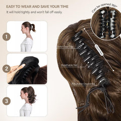 ZQIAN BEAUTY synthetic hair texture closeup, soft and natural-looking for everyday wear