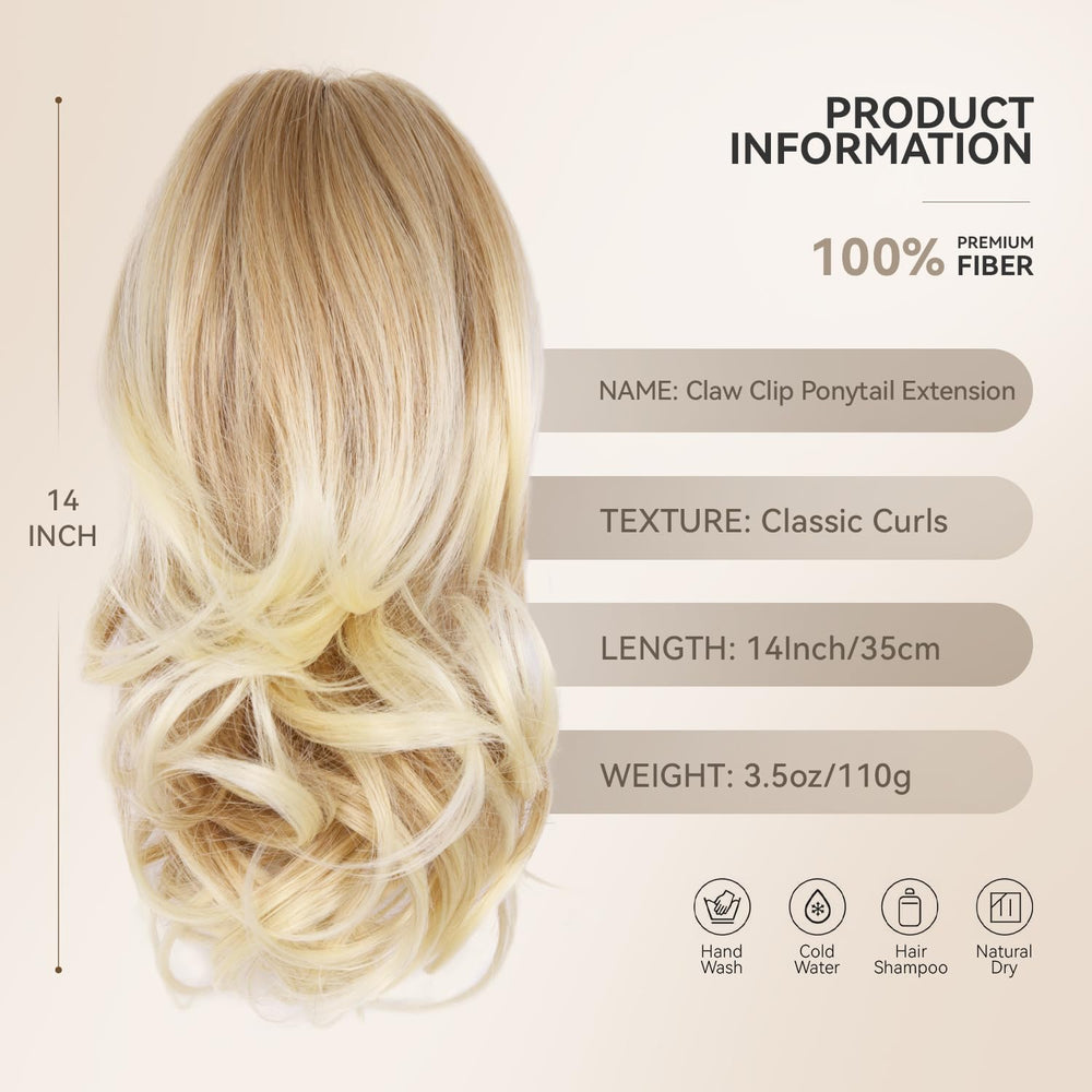 ZQIAN BEAUTY wavy pony tail extension—clip-in method for quick volume and bounce.