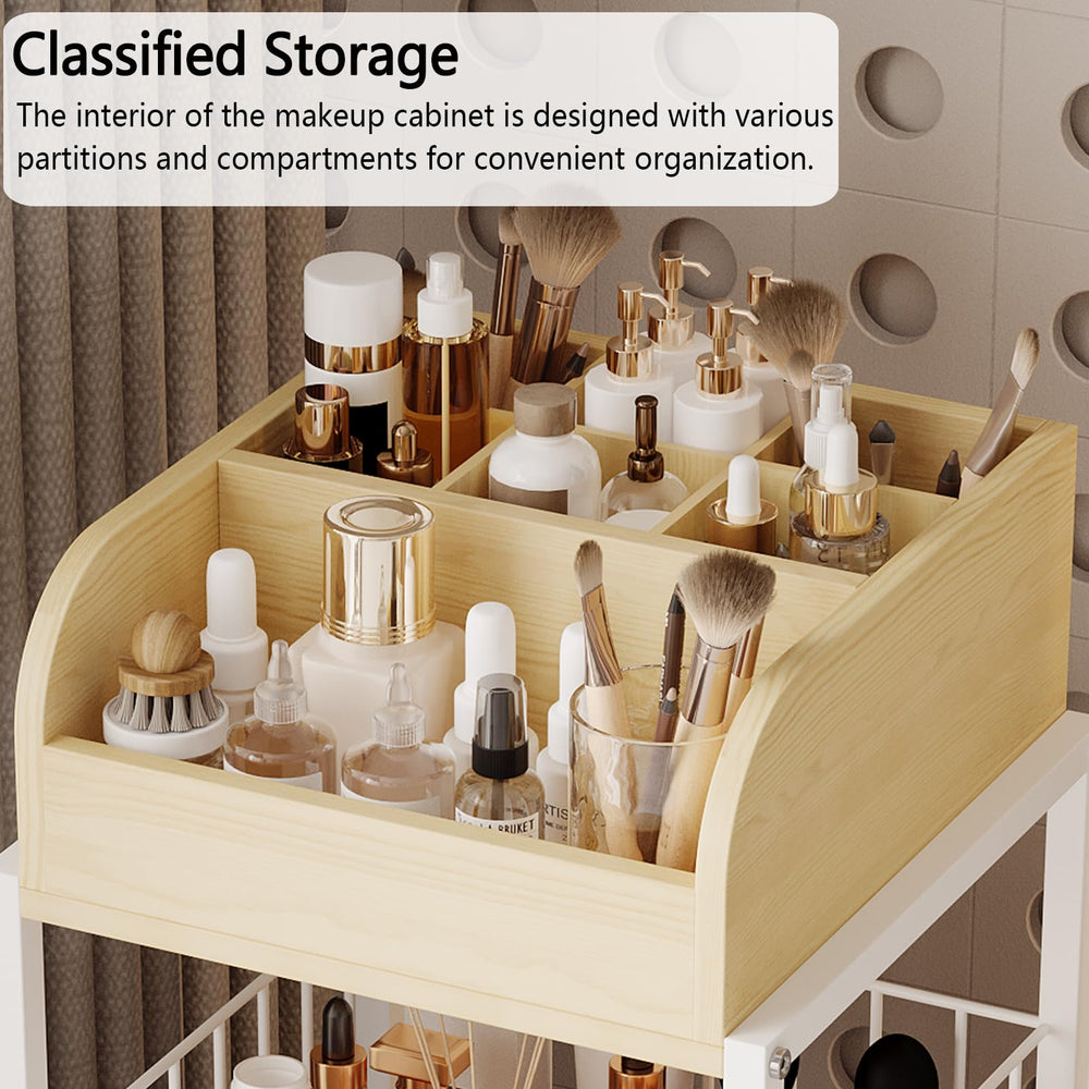 ZQUYAJ three large pull-out drawers neatly hold creams and masks.