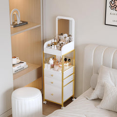ZQUYAJ makeup cart organizer drawers provide space for brushes, palettes, and accessories.