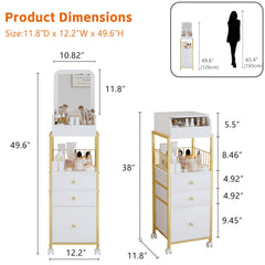 ZQUYAJ vanity storage middle shelf keeps cleansers and lotions within easy reach.