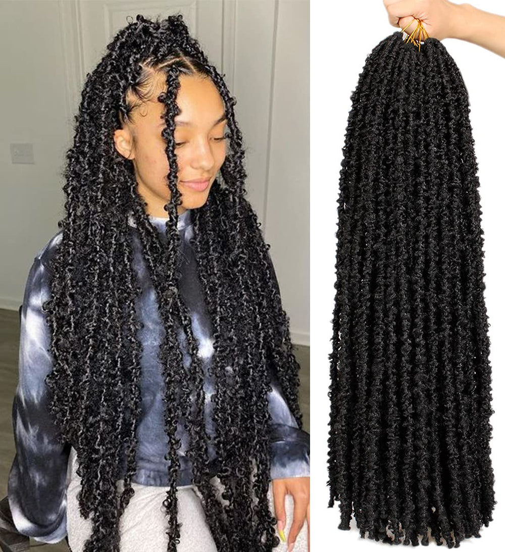ZRQ butterfly locs 30 inch pack display pre-looped for quick install and natural look