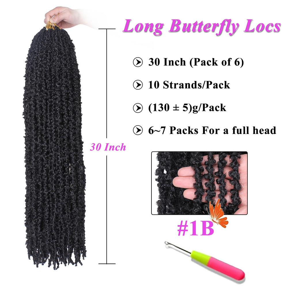 ZRQ butterfly locs 6 packs on display—pre-looped, quick installation.