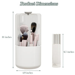 Zufudo four-compartment design neatly holds brushes, lip products, and pencils.