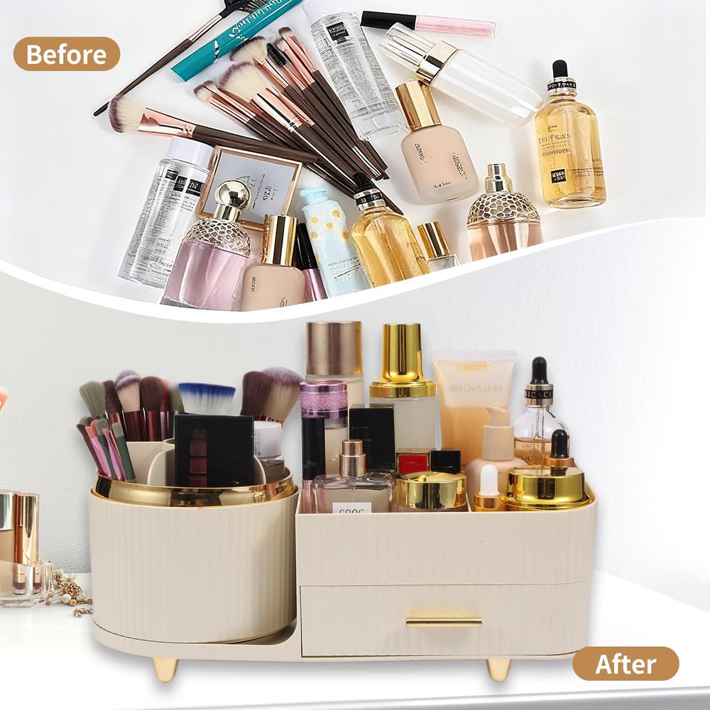 Zufudo Model 3016 Cream bottom drawer stores masks and jewelry securely.