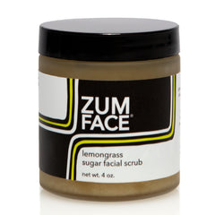 Zum Face Sugar Scrub jar showing gentle exfoliation for smoother skin
