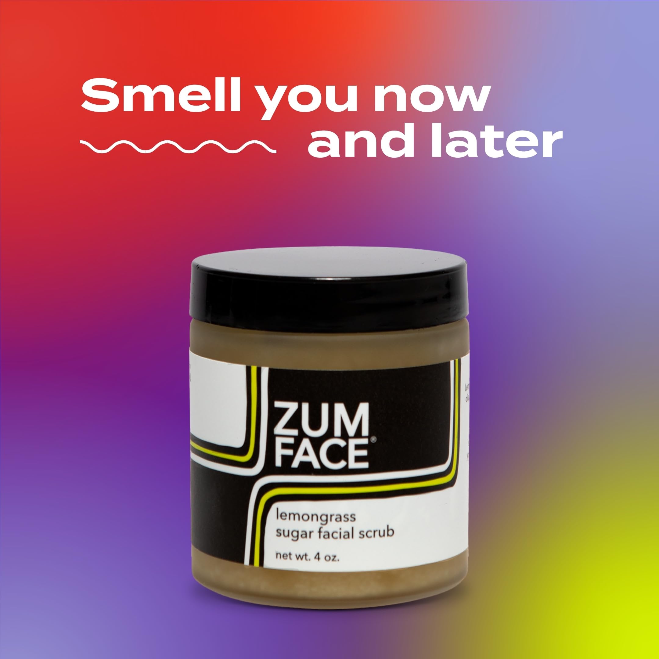 Zum Face Sugar Scrub lemongrass scent bottle suggesting refreshing morning ritual