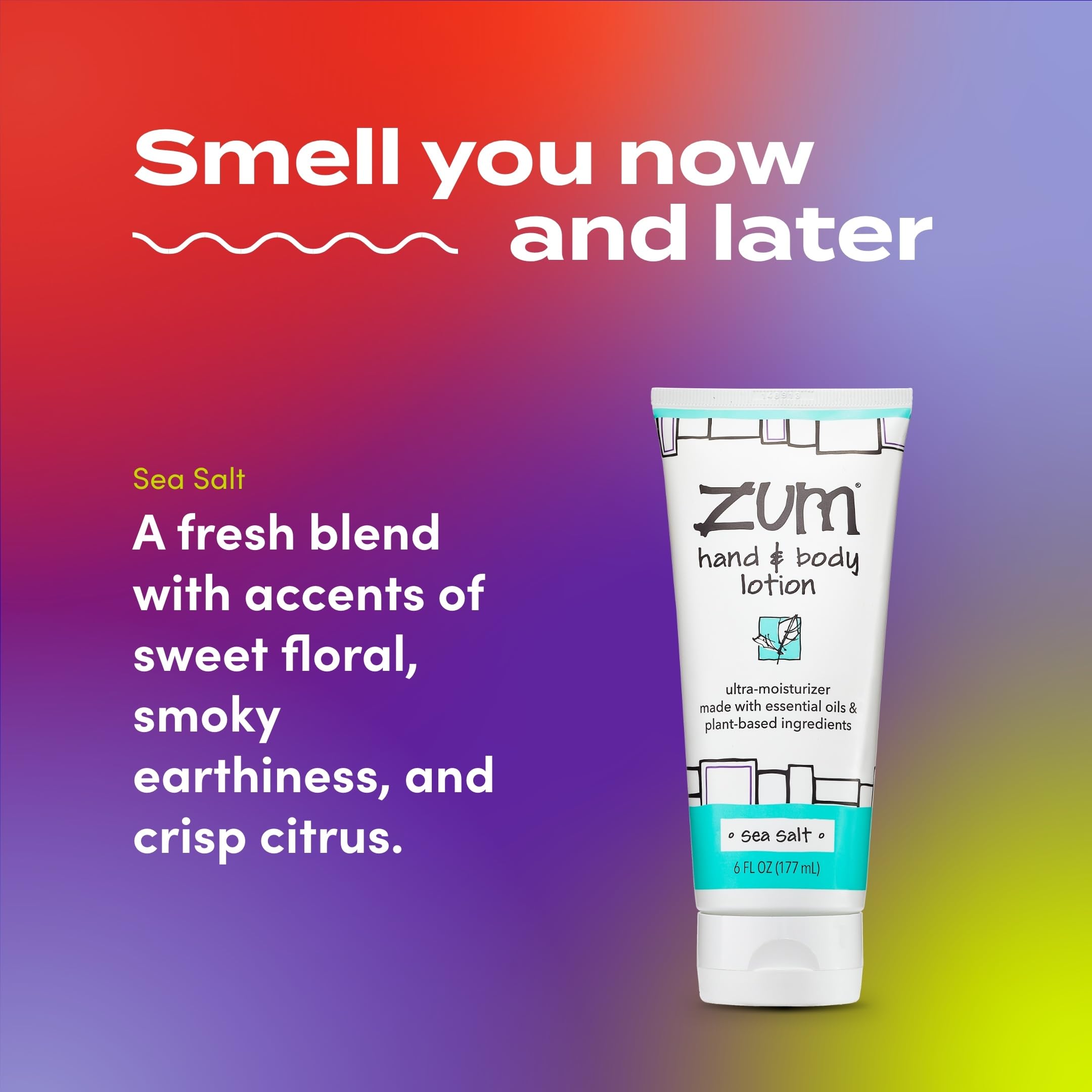 Zum Hand & Body Lotion Sea Salt cream pump demonstrates easy, mess-free application.