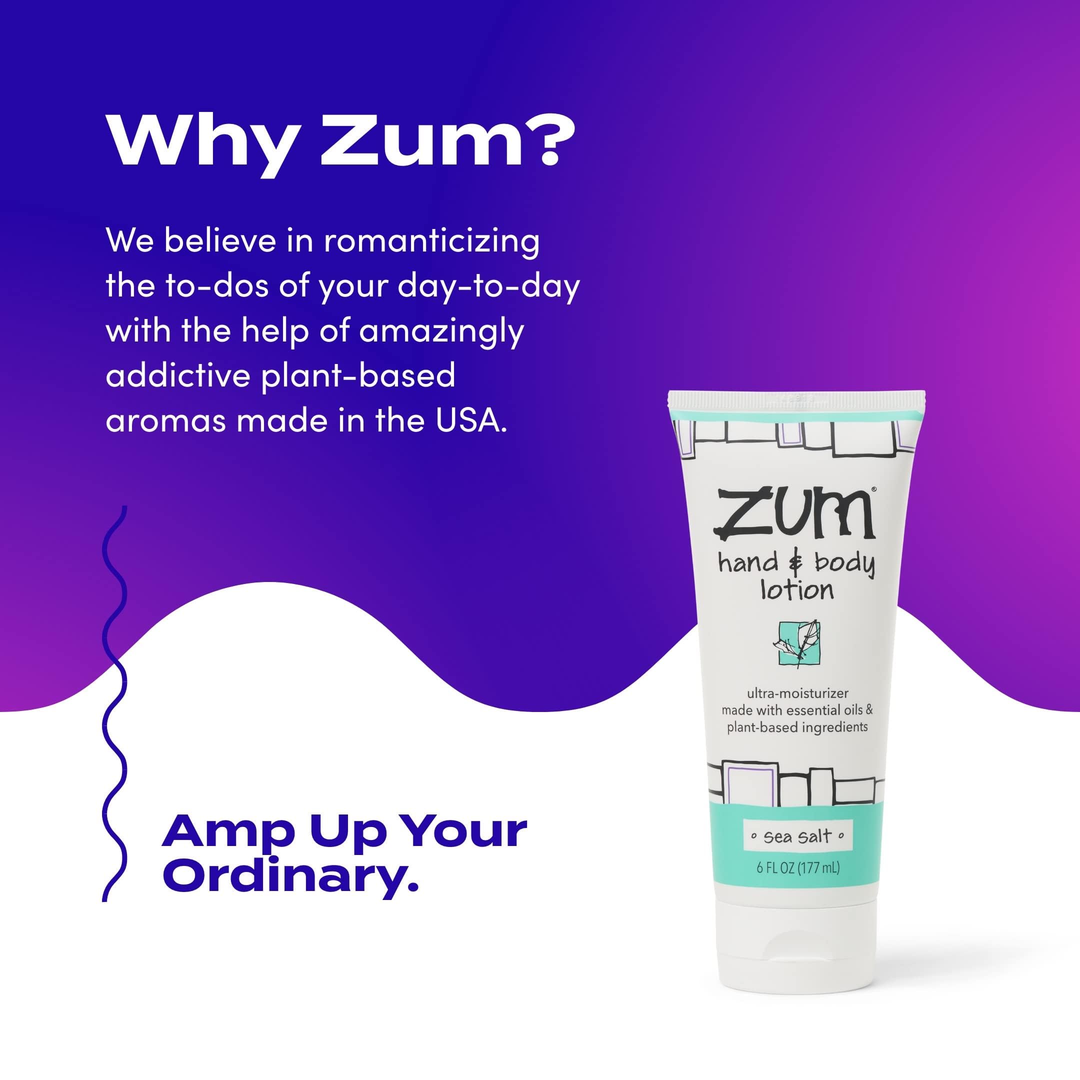 Zum Hand & Body Lotion Sea Salt scent notes graphic reveals a refreshing floral-citrus aroma.
