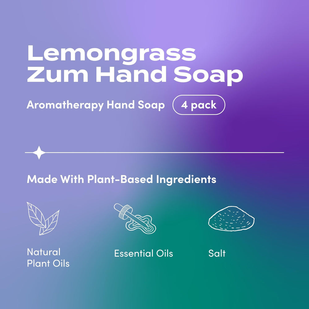 Zum Hand Soap lemongrass scent teaser evokes bright citrus and herbaceous notes.