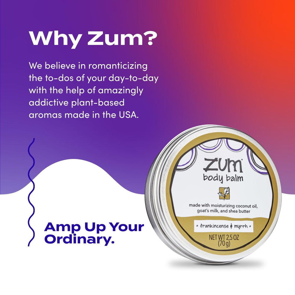 Zum Indigo Wild Body Balm fragrance notes of frankincense and myrrh for a bright scent.