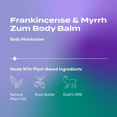 Zum Indigo Wild Body Balm goat milk and shea butter blend for nourishing hydration.