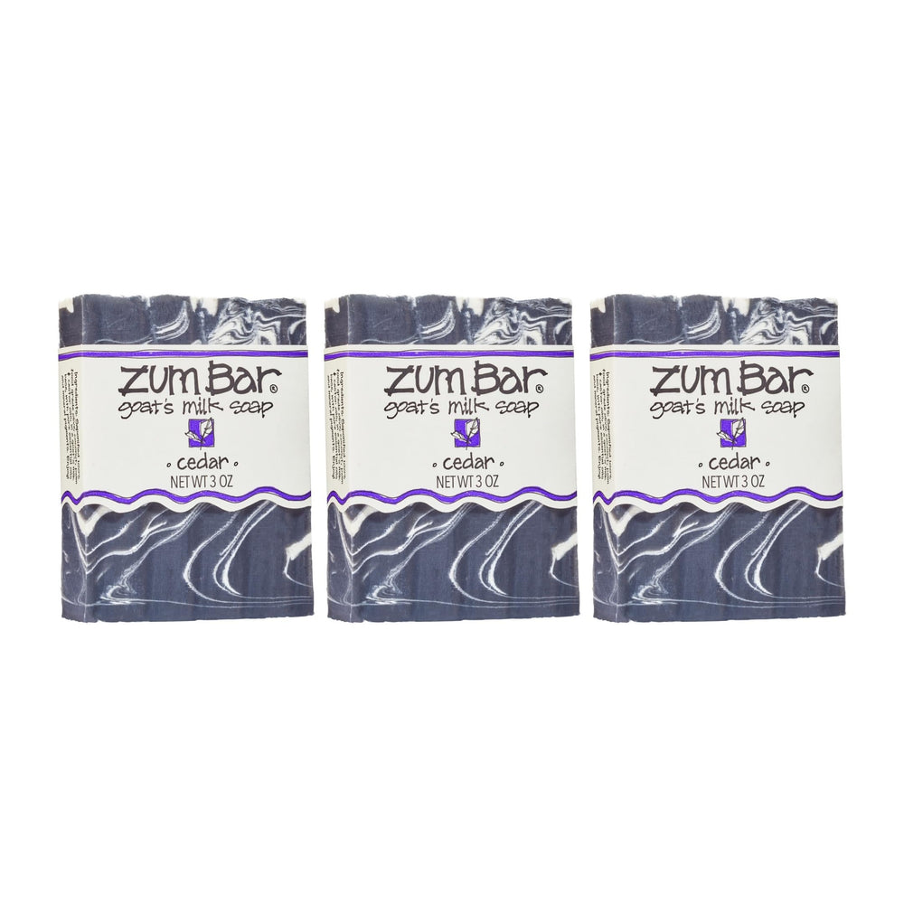 Zum Indigo Wild Goat Milk Soap Cedar pack front highlights nourishing plant oils for gentle cleansing.