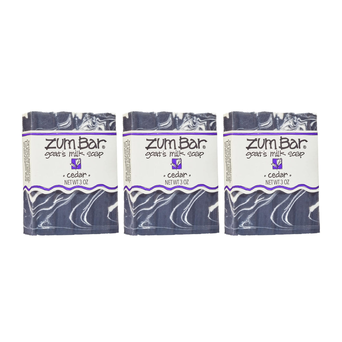 Zum Indigo Wild Goat Milk Soap Bar cedar-packaging highlights natural ingredients and cruelty-free care.