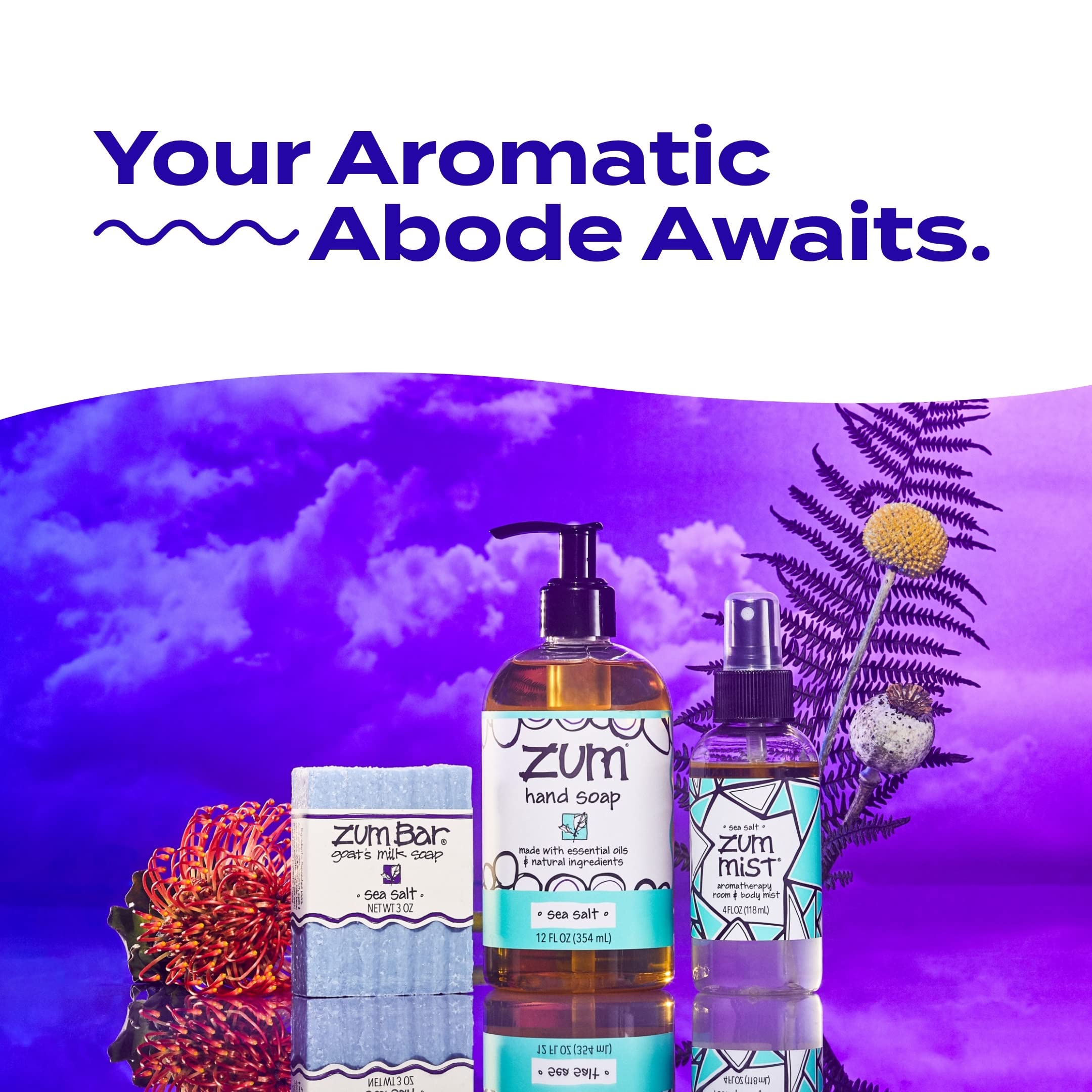 Zum Indigo Wild Goat Milk Soap Bar trio pack front view with three scent options